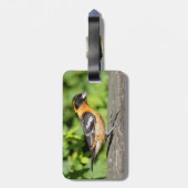 Sluiting van een handvat met zwarte kop bagagelabel (Achterkant verticaal)