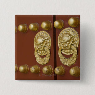 Sluiting van een hek bij de tempel van de hemel vierkante button 5,1 cm