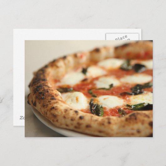 Sluiting van een hele pizza briefkaart (Voorkant / Achterkant)