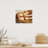Sluiting van een hele pizza poster (Keuken)