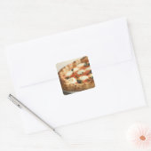 Sluiting van een hele pizza vierkante sticker (Envelop)