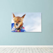 Sluiting van een hond 2 canvas afdruk (Insitu (Houten vloer))