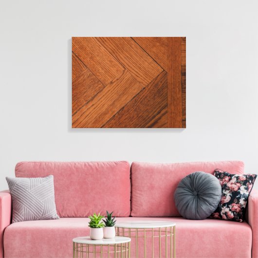 sluiting van een houten parket op canvasafdruk canvas afdruk (Insitu (Woonkamer))