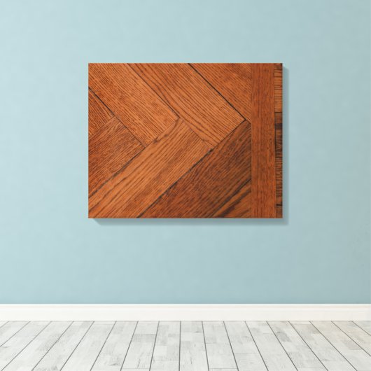 sluiting van een houten parket op canvasafdruk canvas afdruk (Insitu (Houten vloer))
