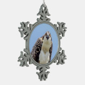 Sluiting van een jonge Osprey Tin Sneeuwvlok Ornament (Links)