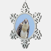 Sluiting van een jonge Osprey Tin Sneeuwvlok Ornament (Rechts)