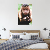 Sluiting van een kapucijnaapje met zwarte loper canvas afdruk (Insitu (Slaapkamer))