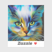 Sluiting van een kleurrijke Siamese Kitten Sticker (Vel)