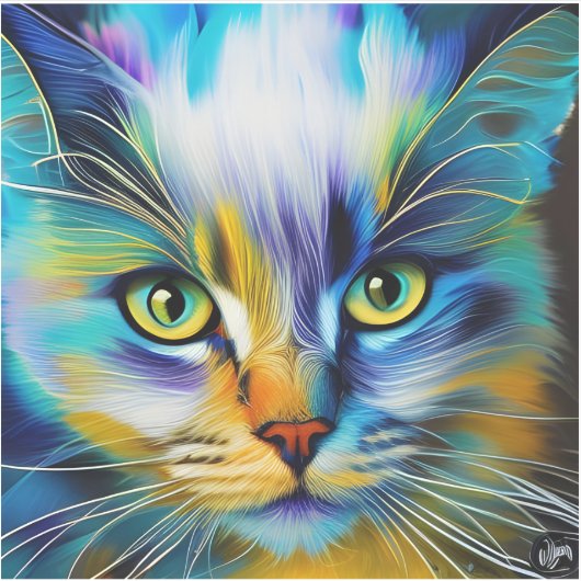 Sluiting van een kleurrijke Siamese Kitten Sticker (Voorkant)