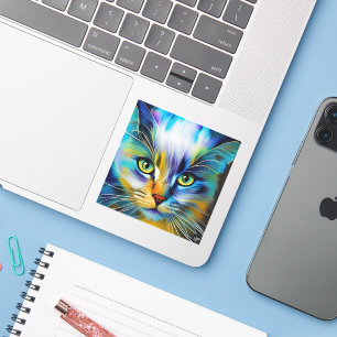 Sluiting van een kleurrijke Siamese Kitten Sticker