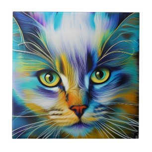 Sluiting van een kleurrijke Siamese Kitten Tegeltje