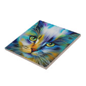 Sluiting van een kleurrijke Siamese Kitten Tegeltje (Zijkant)