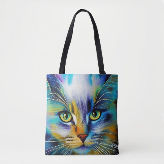 Sluiting van een kleurrijke Siamese Kitten Tote Bag (Voorkant)