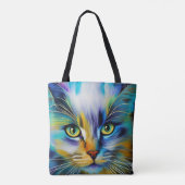 Sluiting van een kleurrijke Siamese Kitten Tote Bag (Achterkant)