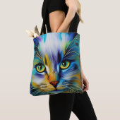 Sluiting van een kleurrijke Siamese Kitten Tote Bag (Dichtbij)