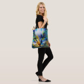 Sluiting van een kleurrijke Siamese Kitten Tote Bag (Op model)