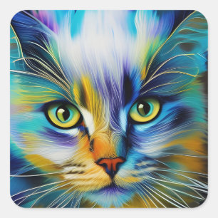 Sluiting van een kleurrijke Siamese Kitten Vierkante Sticker