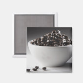 Sluiting van een kom vol koffiebonen magneet (Voorkant / Achterkant)