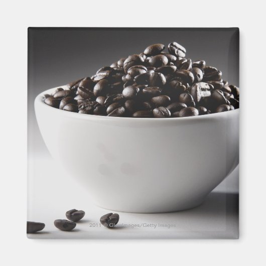 Sluiting van een kom vol koffiebonen magneet (Voorkant)
