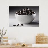 Sluiting van een kom vol koffiebonen poster (Keuken)
