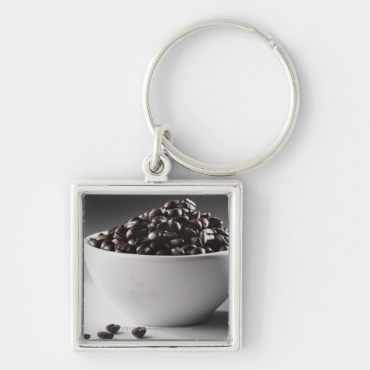 Sluiting van een kom vol koffiebonen sleutelhanger (Voorkant)