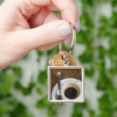 Sluiting van een kop koffie 2 sleutelhanger (Hand)