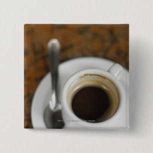 Sluiting van een kop koffie 2 vierkante button 5,1 cm