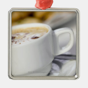 Sluiting van een kop koffie metalen ornament