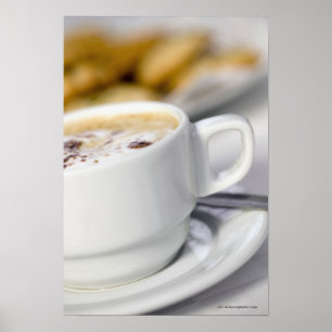 Sluiting van een kop koffie poster