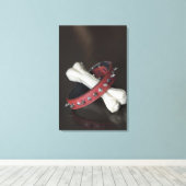 Sluiting van een kraag voor gezelschapsdieren en e canvas afdruk (Insitu (Houten vloer))