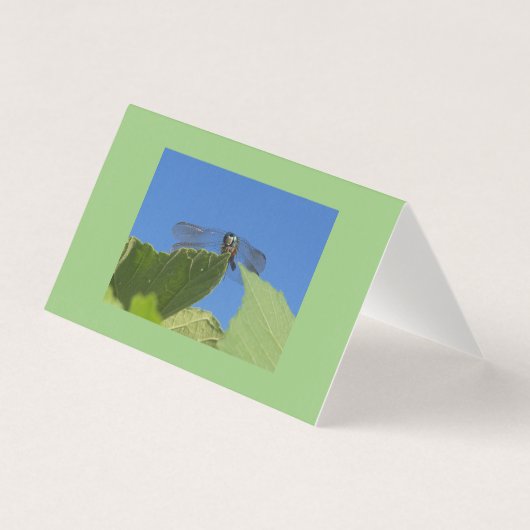 Sluiting van een libellen tegen een heldere blauwe kaart (Voorkant)