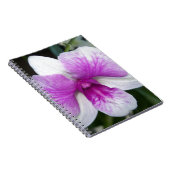 sluiting van een mooie paarse en witte orchidee notitieboek (Rechterzijde)