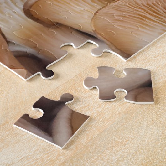 Sluiting van een oesterpaddenstoel legpuzzel (Zijkant)