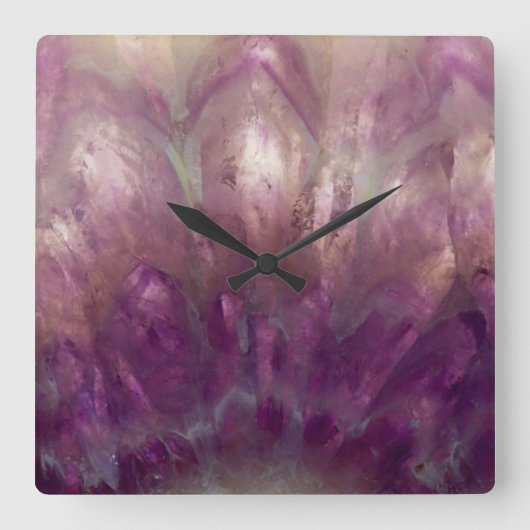 Sluiting van een paarse Amethyst Vierkante Klok (Voorkant)