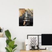 Sluiting van een rij dumbels poster (Thuiskantoor)