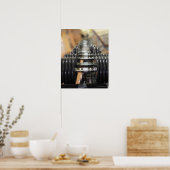 Sluiting van een rij dumbels poster (Keuken)