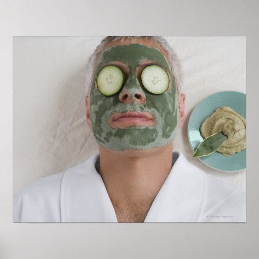 Sluiting van een rijpe man met een gezicht poster (Voorkant)