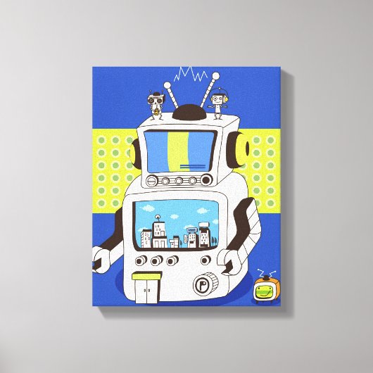 Sluiting van een robot canvas afdruk (Voorkant)
