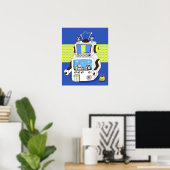 Sluiting van een robot poster (Thuiskantoor)
