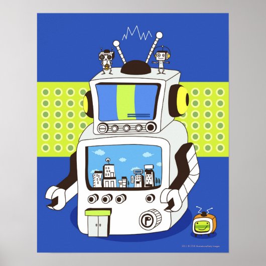 Sluiting van een robot poster (Voorkant)