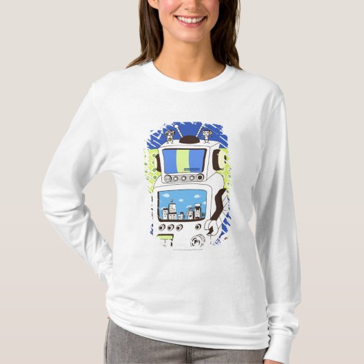 Sluiting van een robot t-shirt (Voorkant)