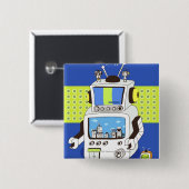 Sluiting van een robot vierkante button 5,1 cm (Voorkant /achterkant)