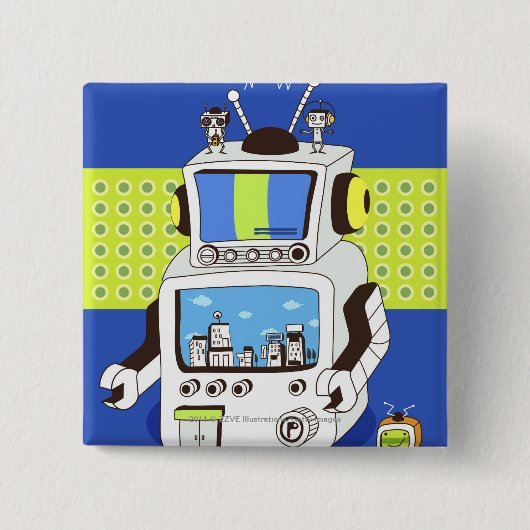 Sluiting van een robot vierkante button 5,1 cm (Voorkant)