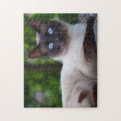 Sluiting van een Siamese kat met blauwe ogen Legpuzzel (Verticaal)