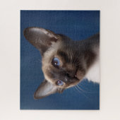 Sluiting van een Siamese kat met blauwe ogen Legpuzzel (Verticaal)