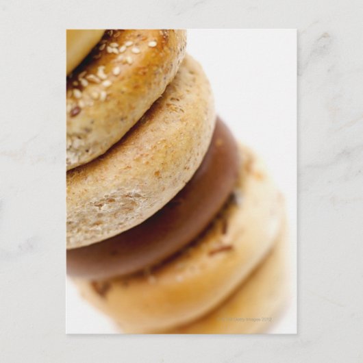 Sluiting van een stapel geassembleerde bagels briefkaart (Voorkant)