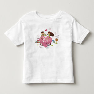 Sluiting van een stel met een hartvorm kinder shirts