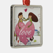 Sluiting van een stel met een hartvorm metalen ornament (Rechts)