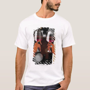 Sluiting van een stel met een wijnbril t-shirt