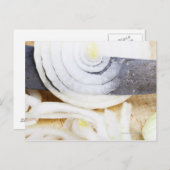 sluiting van een ui die in plakken wordt gesneden briefkaart (Voorkant / Achterkant)